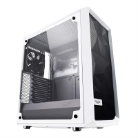 Fractal Design Meshify C - Compact Mid Tower Computer Case - Airflow/Cooling - 2X Fans Included - PSU Shroud - Modular Interior - Water-Cooling Ready - USB3.0 - Tempered Glass Side Panel - White